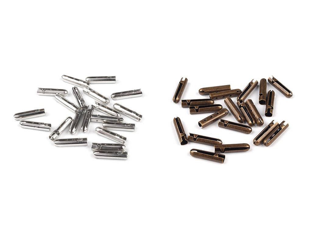 Kovová koncovka na šnúru 4x18 mm hladká (Balenie 5 ks, Variant 1 nikel)