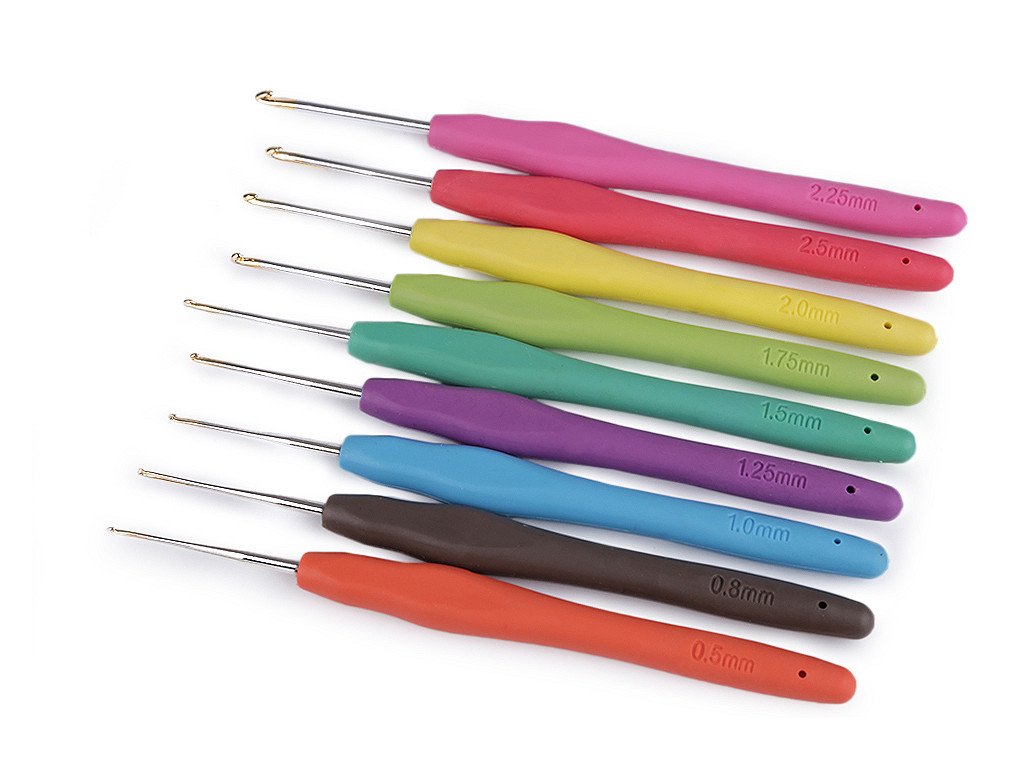 Sada háčikov na hačkovanie so silikónovou rukoväťou (Balenie 1 sada, Variant mix variant)