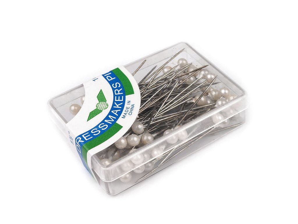 Ozdobné špendlíky dĺžka 38 mm perleť (Balenie 1 krab., Variant 1 biela)