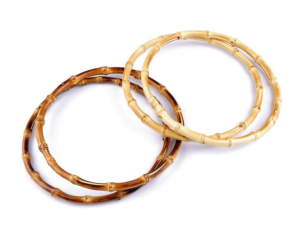 Bambusové uchá na tašky Ø20 cm (Balenie 2 ks, Variant 1 bambus svetlý)