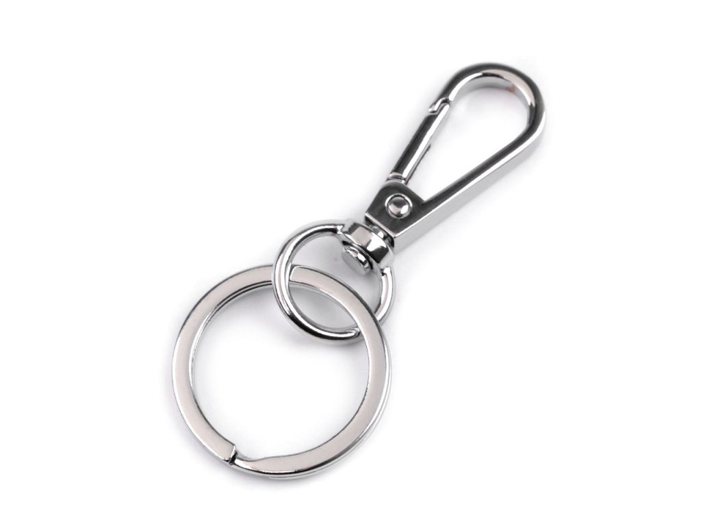 Kovová karabína s krúžkom na kľúče (Balenie 1 ks, Variant nikel)