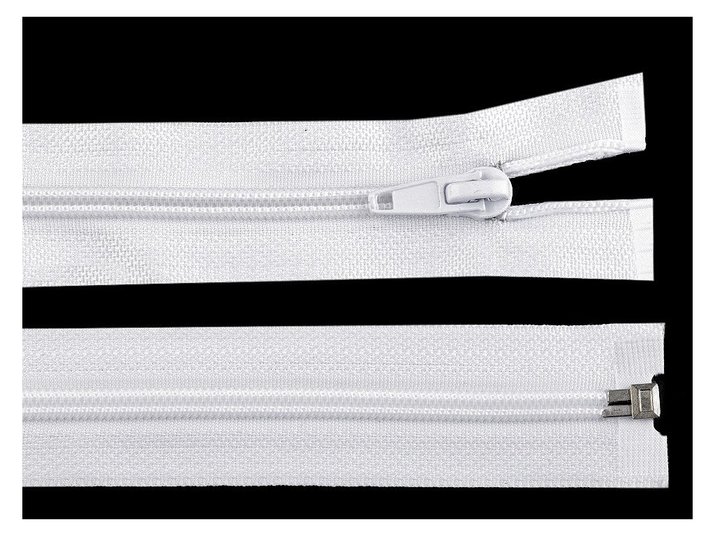 Špirálový zips šírka 5 mm dĺžka 90 cm bundový (Variant 101 bílá, Balenie 1 ks)