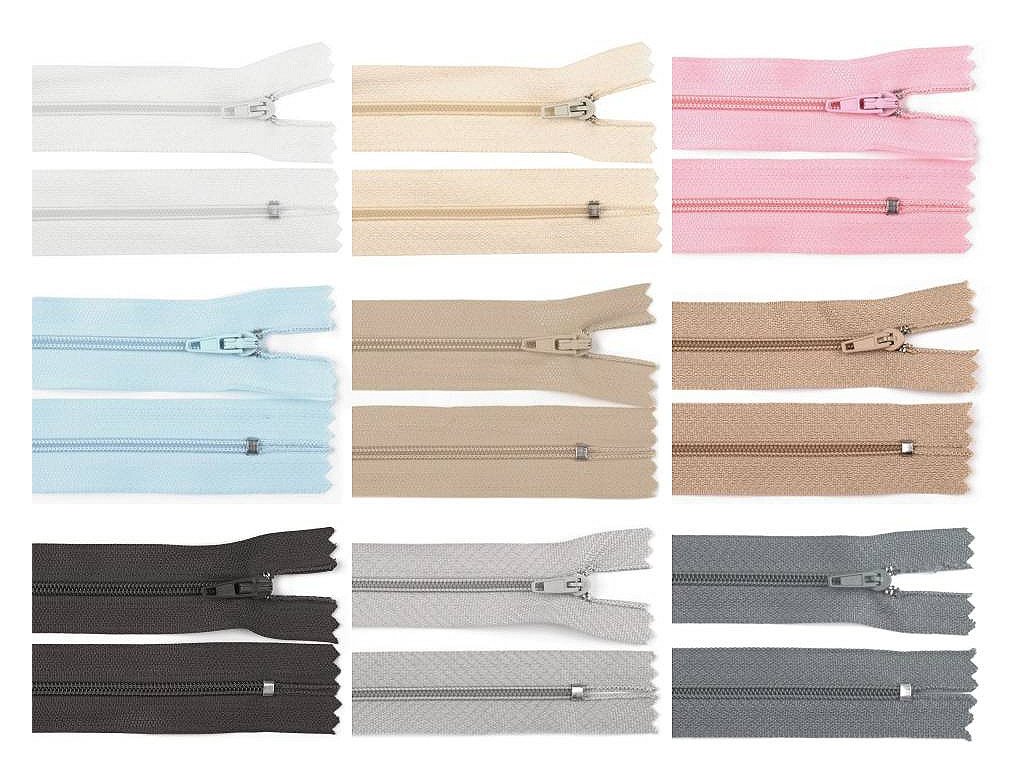 Špirálový zips šírka 3 mm dĺžka 50 cm pinlock (Variant 148 červená, Balenie 1 ks)