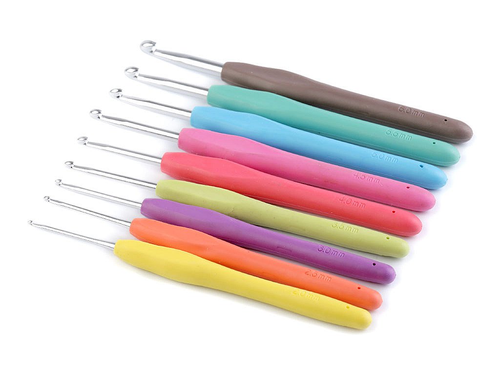 Sada háčikov na háčkovanie so silikonóvou rukoväťou (Balenie 1 sada, Variant mix farieb)