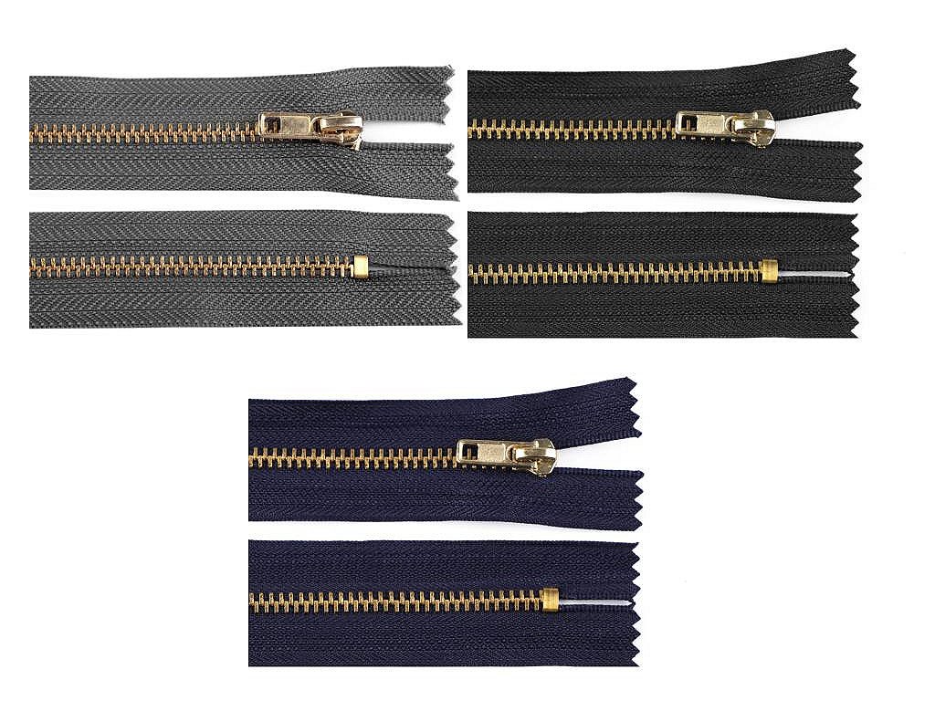 Kovový zips No 4 dĺžka 16 cm nohavicový (Variant 330 modrá tmavá, Balenie 1 ks)