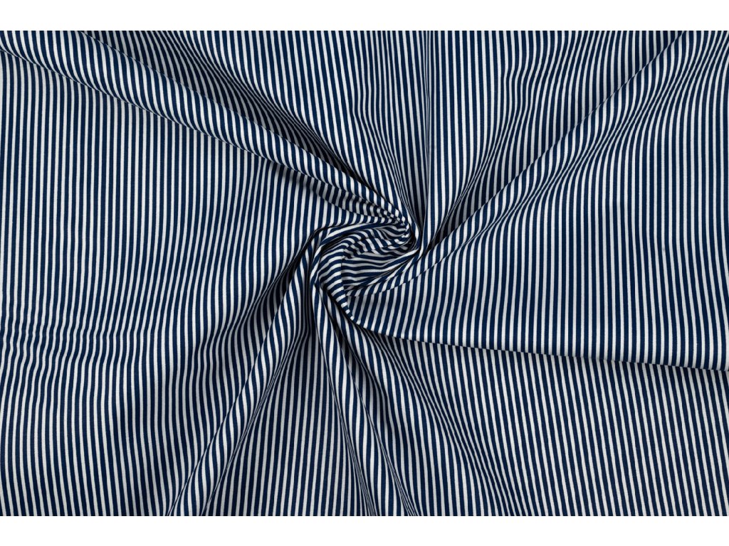 109878 bavlnene platno modre navy a bile prouzky 3mm