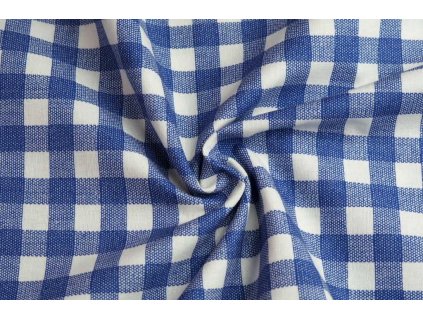 bavlnene platno kostka modra1