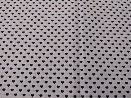 bavlnene platno modra srdicka na bile rovne