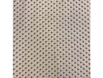 Bavlněné plátno puntík šedý na bílé
