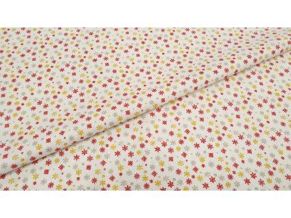 bavlnene platno bile barevne vlocky na bile