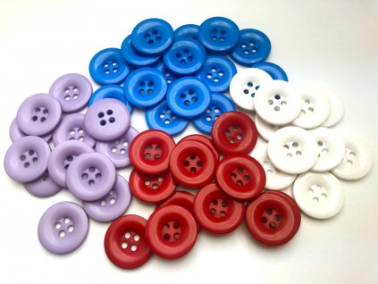 Knoflík čtyřdírkový plastový 25 mm (Barva Bílý)