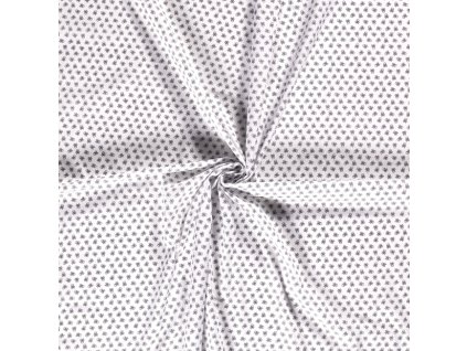 Bavlněné plátno černé lebky na bílé drobný vzor