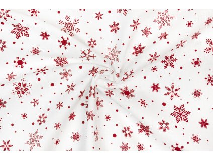 bavlnene platno bile vlocky a puntiky na ecru