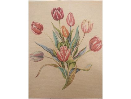 Bavlna režná panel tulipány