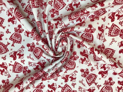 bavlnene platno cervena divka v kroji r