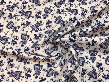 bavlnene platno modra divka v kroji zak