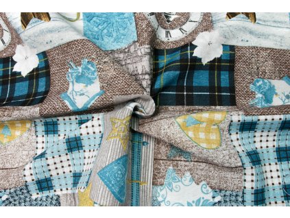 33789 1 bavlna rezna hnedy vanocni patchwork