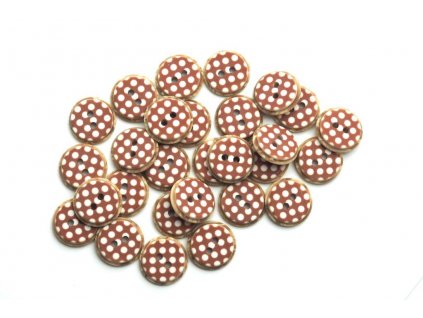 Knoflík dvoudírkový plastový 15 mm puntík 1