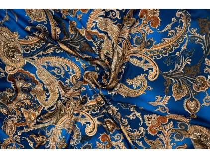 umele hedvabi silky armani kasmirovy vzor na modre1