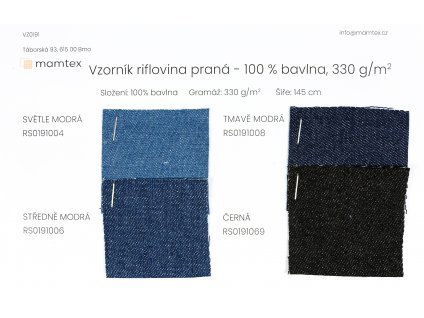 vzornik riflovina prana 100 bavlna 300 g m2