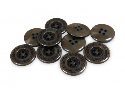 Knoflík čtyřdírkový 20 mm hnědý (Varianta Hnědý s copánkem)