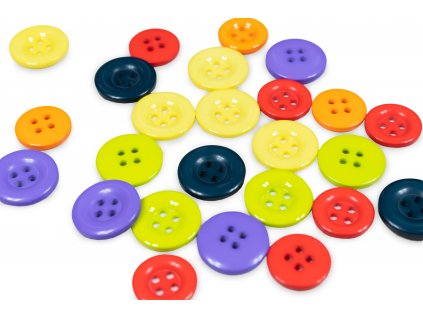 plastovy knoflik ctyrdirkovy barevny 15 mm