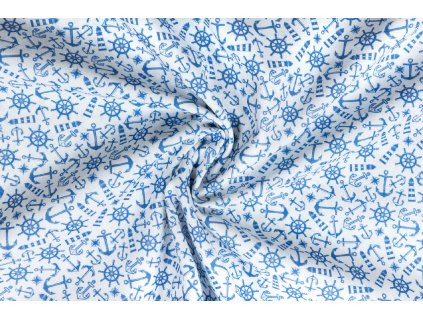 41275 bavlnene platno drobne motivy more