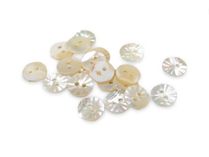 Perleťové 1 cm dvoudírkové (Variant Dvoudírkový vroubkované lemování)