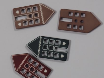 Knoflík dvoudírkový plastový domeček ,různé barvy (Barva bordo)