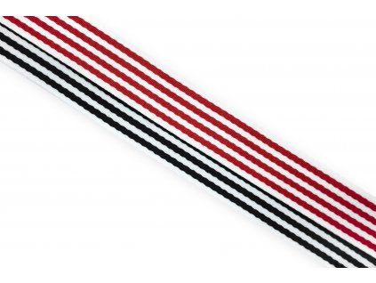 Popruh pruhovaný 4 cm (Barva 015 - Červeno bílé pruhy)