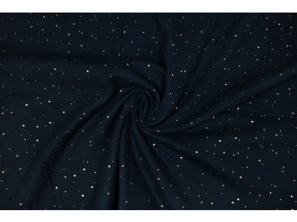 facovina zlate plasticke tecky na modre navy