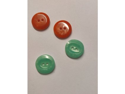 Knoflík dvoudírkový 16 mm doprodej (Barva korálová)
