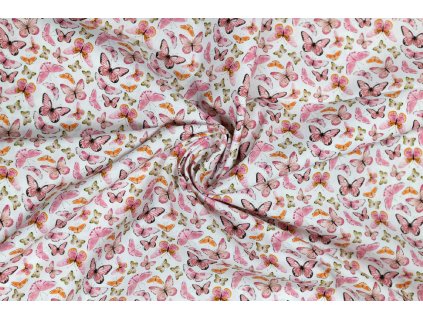 bavlnene platno staroruzovi motylci