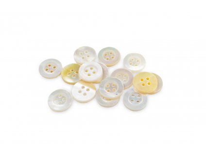 Perleťové 1 cm čtyřdírkové (Varianta Čtyřdírkový hladké lemování)