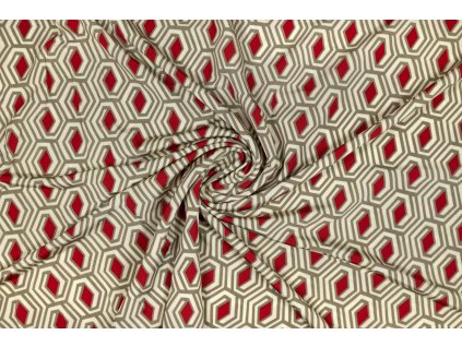 49138 uplet viskozovy geometricky cervenobezovy