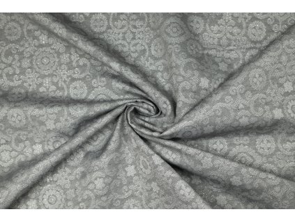 bavlna rezna ornamenty stribrne na sede