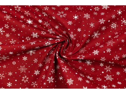 bavlnene bile vlocky a puntiky na cervene