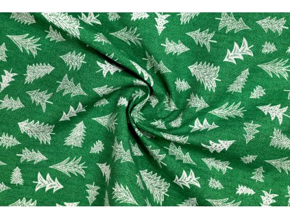 bavlna rezna stromecky na zelene