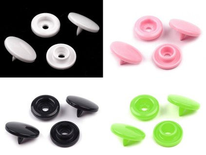 Plastové patentky / stiskací knoflíky vel. 18" (Balení 50 sada, Varianta 1 B3 bílá)