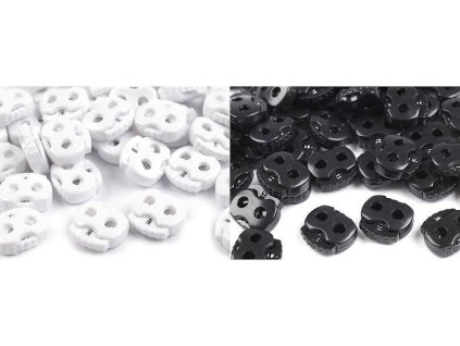 Brzdičky s dvěmi dírkami 20x20 mm velké (Balení 10 ks, Varianta 332 černá)