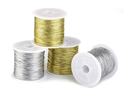 Plochá šňůrka s lurexem šíře 1,1 mm vánoční (Balení 1 ks, Varianta 1 stříbrná)