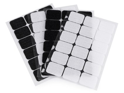 Suchý zip samolepicí obdélníčky 25x32 mm (Balení 1 karta, Varianta 1 bílá)