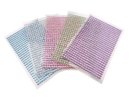 Samolepiace kamienky na lepiacom prúžku Ø4 mm (Balenie 1 karta, Variant 1 crystal)