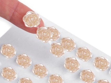 Samolepicí růže na lepicím proužku Ø11 mm (Balení 1 karta, Varianta 1 Off White)