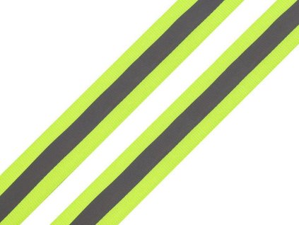 Reflexní páska šíře 25 mm na tkanině (Balení 5 m, Varianta 1 žlutozelená ost. neon)