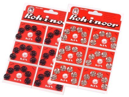 Kovové patentky / stiskací knoflíky vel. 4 (Balení 6 karta, Varianta černá)