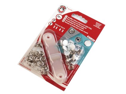 Knoflíky stiskací Roland style Ø11 mm na slabé látky (Balení 1 karta, Varianta 1950 bílá)