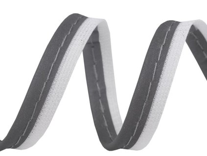 Polyesterová paspulka / kédr šíře 10 mm (Balení 1 m, Varianta 3 šedá reflexní)