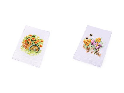 Sada vyšívanie - predloha, ihla, bavlnky (Balenie 1 sada, Variant 1 biela vozík)