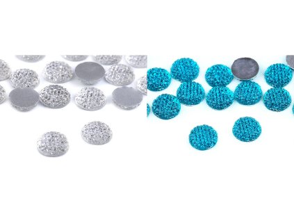 Plastové kamínky / kabošony Ø12 mm k nalepení (Balení 20 ks, Varianta 1 crystal)